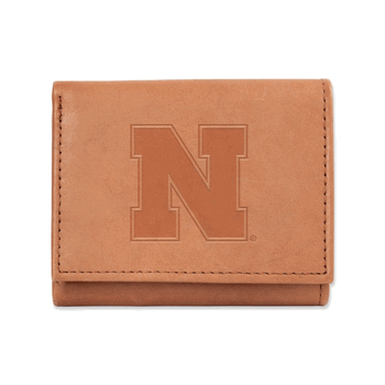 Nebraska Cornhuskers  Embossed Genuine Leather Tri-Fold