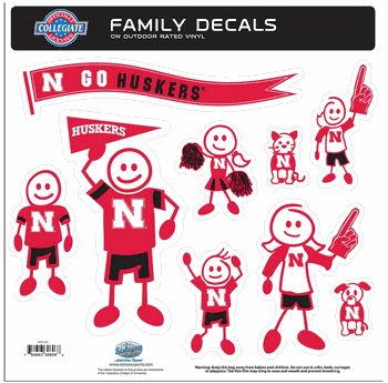 Nebraska Cornhuskers Family Decal Set Large