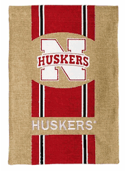 Nebraska Cornhuskers Flag Garden Style Burlap CO