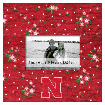 Nebraska Cornhuskers Floral 10x10 Frame