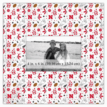 Nebraska Cornhuskers Floral Pattern 10x10 Frame