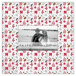 Nebraska Cornhuskers Floral Pattern 10x10 Frame