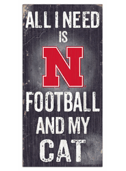 Nebraska Cornhuskers Football and My Cat 6x12 Sign