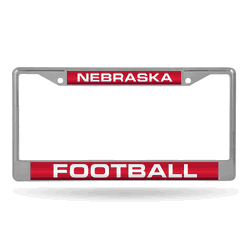 Nebraska Cornhuskers Football Laser Chrome Frame (Red Bkg)