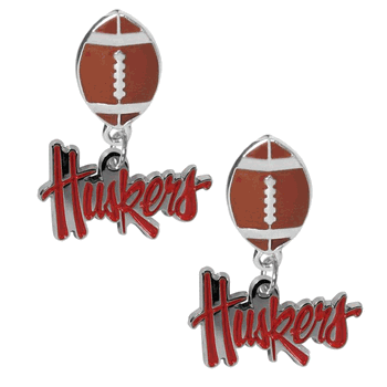 Nebraska Cornhuskers Football Stud Earrings