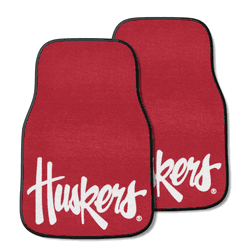 Nebraska Cornhuskers Front Carpet Car Mat Set - 2 Pieces, "Huskers"
