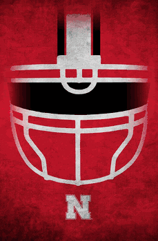 Nebraska Cornhuskers Ghost Helmet 17x26