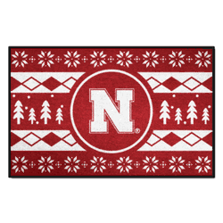 Nebraska Cornhuskers Holiday Sweater Starter Mat Accent Rug - 19in. x 30in.