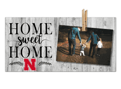 Nebraska Cornhuskers Home Sweet Home Clothespin 6x12