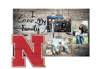 Nebraska Cornhuskers I Love my Family Clip Frame