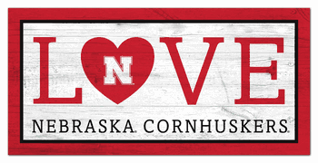Nebraska Cornhuskers Love 6x12 Sign