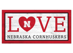 Nebraska Cornhuskers Love 6x12 Sign