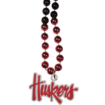 Nebraska Cornhuskers Mardi Gras Necklace