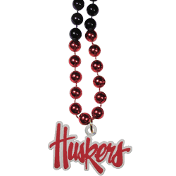 Nebraska Cornhuskers Mardi Gras Necklace