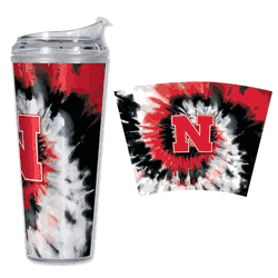 Nebraska Cornhuskers Metallic Tye Dye 24Oz Acrylic Tumbler W/Hinged Lid