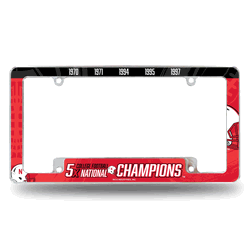 Nebraska Cornhuskers Multi Champ 12" x 6" Chrome All Over Automotive License Plate Frame