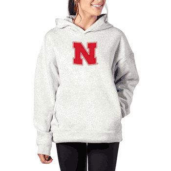Nebraska Cornhuskers NCAA Kadi Hoodie with Zipper Pockets Heather Grey Large