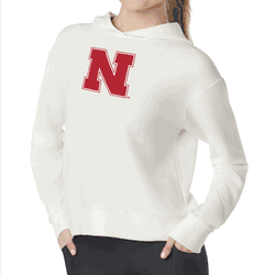 Nebraska Cornhuskers NCAA Kadi Waffle Hoodie Coconut Cream XS