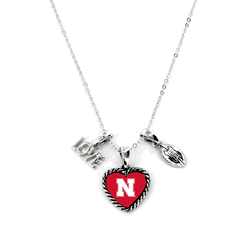 Nebraska Cornhuskers Necklace Charmed Sport Love Football