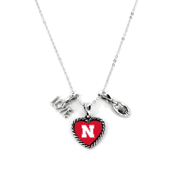 Nebraska Cornhuskers Necklace Charmed Sport Love Football
