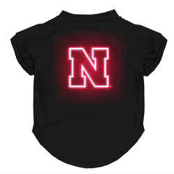 Nebraska Cornhuskers Neon Pet T-Shirt, Medium