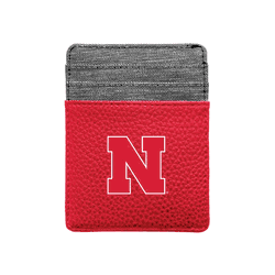 Nebraska Cornhuskers Pebble Front Pocket Wallet Light Red