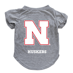 Nebraska Cornhuskers Pet T-Shirt GRAYLarge