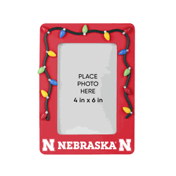 Nebraska Cornhuskers Picture Frame with Holiday Lights