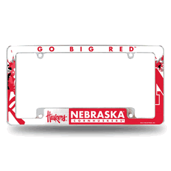 Nebraska Cornhuskers Primary 12" x 6" Chrome All Over Automotive License Plate Frame