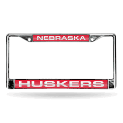 Nebraska Cornhuskers Red 12" x 6" Laser Cut Chrome Frame