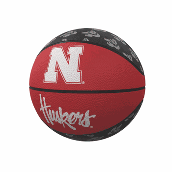 Nebraska Cornhuskers Repeating Logo Mini-Size Rubber Basketball