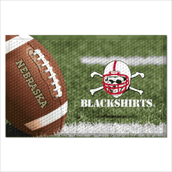 Nebraska Cornhuskers Rubber Scraper Door Mat, Blackshirts