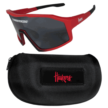 Nebraska Cornhuskers Shield Sunglasses with Case