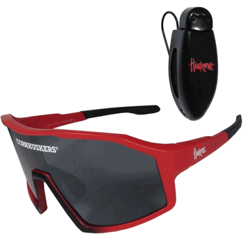 Nebraska Cornhuskers Shield Sunglasses with Visor Clip