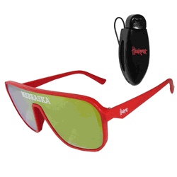 Nebraska Cornhuskers Shield Sunglasses with Visor Clip