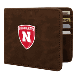 Nebraska Cornhuskers Shield Wallet - Brown