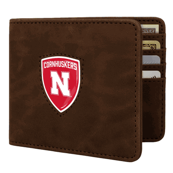 Nebraska Cornhuskers Shield Wallet - Brown