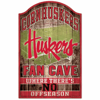 Nebraska Cornhuskers Sign 11x17 Wood Fan Cave Design