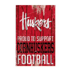Nebraska Cornhuskers Sign 11x17 Wood Proud to Support Design