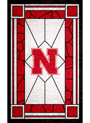 Nebraska Cornhuskers Stained Glass 11x19 Wood Sign