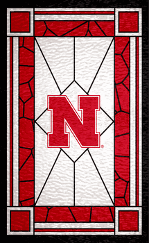 Nebraska Cornhuskers Stained Glass 11x19 Wood Sign