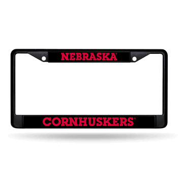 Nebraska Cornhuskers Standard Black Chrome Frame with Plastic Inserts 12