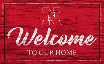 Nebraska Cornhuskers Team Color Welcome 11x19 Sign