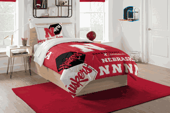 NCAA Nebraska Cornhuskers Hexagon Twin Comforter Set