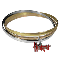 Nebraska Cornhuskers Tri-color Bangle Bracelet