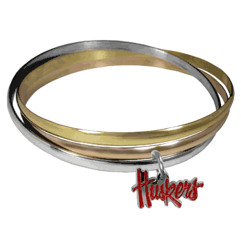 Nebraska Cornhuskers Tri-color Bangle Bracelet