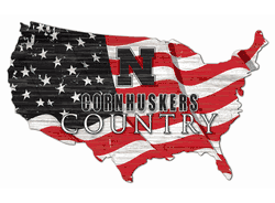 Nebraska Cornhuskers USA Shape Flag Cutout