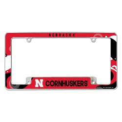 Nebraska Cornhuskers Wave 12" x 6" Chrome All Over Automotive License Plate Frame