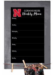 Nebraska Cornhuskers Weekly Chalkboard with frame & clothespins 11x19 Sign