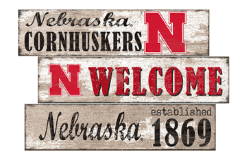 Nebraska Cornhuskers Welcome 3 Plank